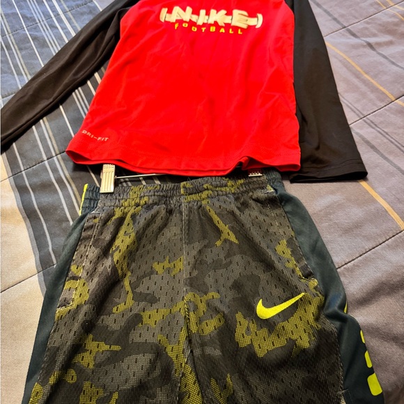 Nike Red and Black Shirt with Camo Shorts - Picture 6 of 10